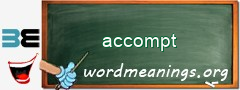 WordMeaning blackboard for accompt